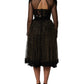 Dolce & Gabbana Black Crystal Heart Embellished A-line Dress