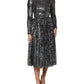 Dolce & Gabbana Black Sequined Long Sleeves Midi A-line  Dress