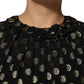 Dolce & Gabbana Black Gold Polka Dot Silk Brocade Mini Dress