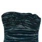Dolce & Gabbana Green Silk Satin Fitted Strapless Dress