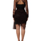 Dolce & Gabbana Black Lace Trim Long Sleeve Sheath Mini Dress