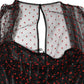 Dolce & Gabbana Black Lace Trim Long Sleeve Sheath Mini Dress