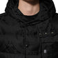 Dolce & Gabbana Black Jacquard Quilted Puffer Hooded Jacket