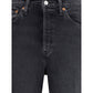 RE/DONE Black Cotton Flared Jeans