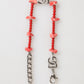 Dolce & Gabbana Silver Tone Brass Beaded Resin DG Logo Chain Men Bracelet