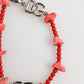 Dolce & Gabbana Silver Tone Brass Beaded Resin DG Logo Chain Men Bracelet