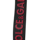 Dolce & Gabbana Black Red DG Logo Polyester Silver Men Keychain Keyring