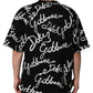 Dolce & Gabbana Black Logo Print Cotton Crew Neck  T-shirt