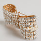 Dolce & Gabbana Gold Tone Brass Bow Crystal Faux Pearl Embellished Brooch