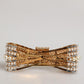 Dolce & Gabbana Gold Tone Brass Bow Crystal Faux Pearl Embellished Brooch