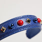Dolce & Gabbana Blue Embellished Leather Bag Handle Women Shoulder Strap