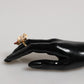 Dolce & Gabbana Gold Brass Resin Beige Dog Pet Accessory Ring