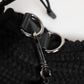 Dolce & Gabbana Black Cashmere Knitted Leather Shoulder Women Borse Bag