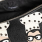 Dolce & Gabbana Black Leather #DGFAMILY Embellished Men Clutch Pouch Bag