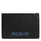 Dolce & Gabbana Black Leather #DGFAMILY Embellished Men Clutch Pouch Bag