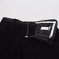 Dolce & Gabbana Black Stretch Cotton Slim Trousers Chino Pants