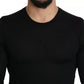Dolce & Gabbana Black Cashmere Crewneck Pullover Sweater