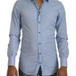 Dolce & Gabbana Light Blue Cotton Slim Fit Dress Shirt