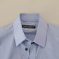 Dolce & Gabbana Light Blue Cotton Slim Fit Dress Shirt