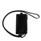 Dolce & Gabbana Black Leather Logo Embossed Lanyard Card Holder Wallet