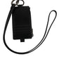 Dolce & Gabbana Black Leather Logo Embossed Lanyard Card Holder Wallet