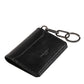 Dolce & Gabbana Black Leather Logo Embossed Key Chain Card Holder Wallet