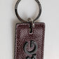 Dolce & Gabbana Bordeaux Leather Logo Metal Ring Men Keychain Keyring