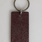 Dolce & Gabbana Bordeaux Leather Logo Metal Ring Men Keychain Keyring