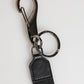 Dolce & Gabbana Black White Polyester DG Logo Silver Men Keychain Keyring