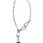 Dolce & Gabbana Silver Tone Metal Chain DG Logo Pendant Men Necklace