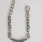Dolce & Gabbana Silver Tone Chain Lobster Clasp Logo Gray Pearls Bracelet