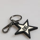 Dolce & Gabbana White Black DG Logo Star Rubber Men's Keychain Keyring
