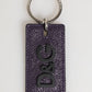 Dolce & Gabbana Violet Leather Logo Metal Ring Men Keychain Keyring