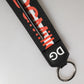 Dolce & Gabbana Black Red Logo Polyester Brass Holder Keychain Keyring