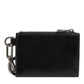 Dolce & Gabbana Black Leather Zipped Card Holder Coin Purse Keyring Wallet