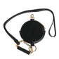 Dolce & Gabbana Black Round Leather DG Logo Coin Purse Lanyard Wallet