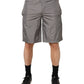 Dolce & Gabbana Light Gray Nylon Elastic Waist Shorts Swimwear