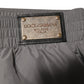 Dolce & Gabbana Light Gray Nylon Elastic Waist Shorts Swimwear