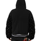 Dolce & Gabbana Black Cotton Quilted Studded Sleeve Hoodie Jacket