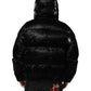 Dolce & Gabbana Black Logo Full Zip Hooded Quilted Jacket