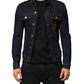 Dolce & Gabbana Indigo Blue Denim Slim Fit Logo Patch Jacket