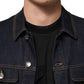 Dolce & Gabbana Indigo Blue Denim Slim Fit Logo Patch Jacket