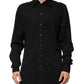 Dolce & Gabbana Black Viscose Long Sleeve Formal Dress Shirt