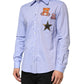 Dolce & Gabbana Light Blue Cotton Teddy Bear Long Sleeve Shirt