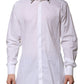 Dolce & Gabbana White Cotton Crown Collar GOLD Formal Shirt