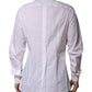 Dolce & Gabbana White Cotton Crown Collar GOLD Formal Shirt