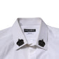 Dolce & Gabbana White Cotton Crown Collar GOLD Formal Shirt