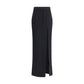 Alessandra Rich Black Wool Long Skirt