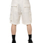 Dolce & Gabbana White Cotton Cargo Bermuda Sweatshorts Shorts