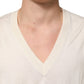 Dolce & Gabbana Ivory Virgin Wool Men V-Neck Knit Sweater